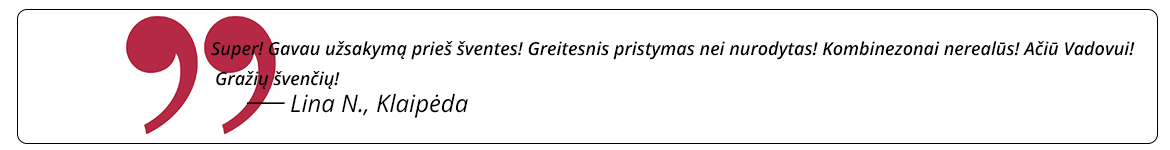 klientų atsiliepimai