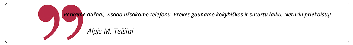 klientų atsiliepimai